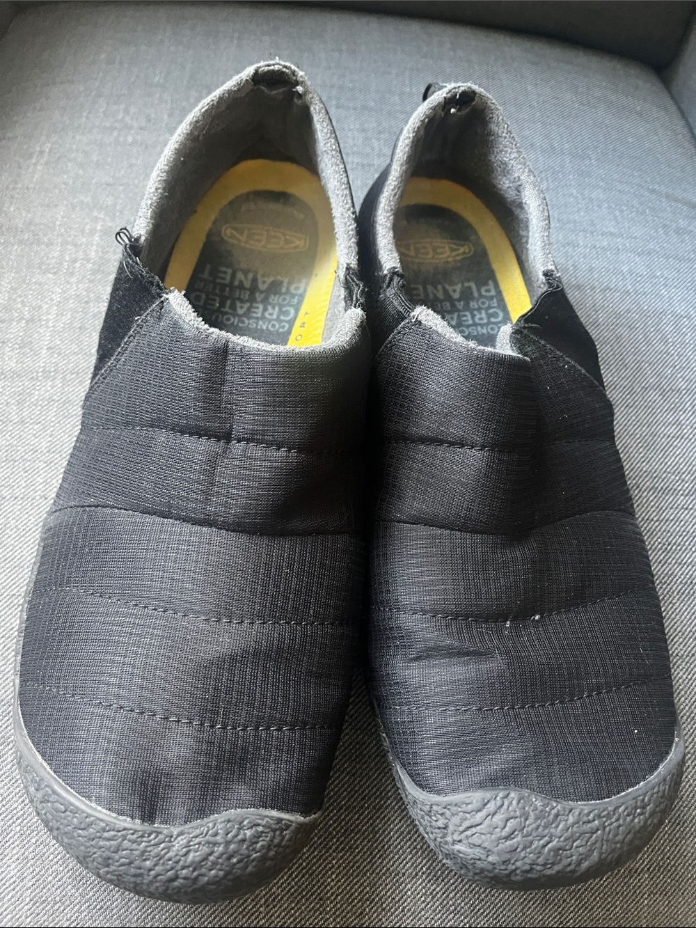 Keen Men’s Black and Yellow Slip-On Loafers